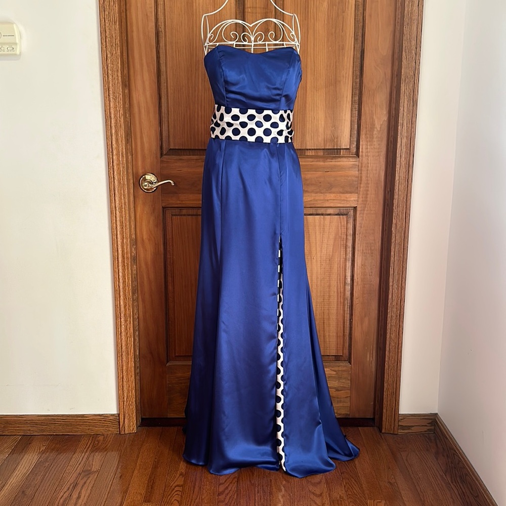 Vintage Strapless Gown PokaDot lining